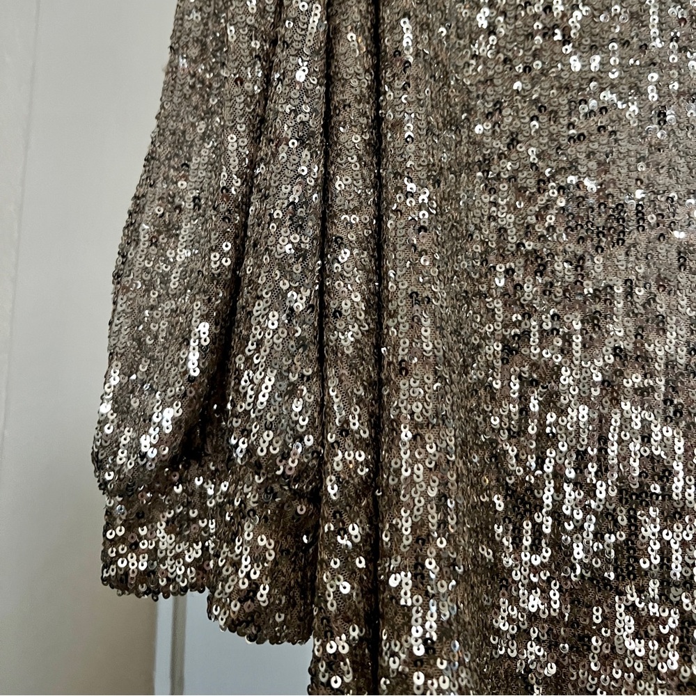 Plus Sized Silver Sequin Blouse